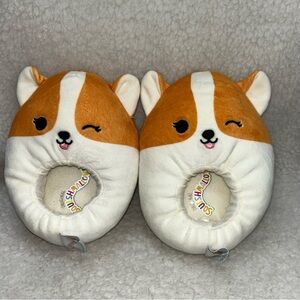 Squishmallow Regina the Corgi dog kids slippers size 9-10 unisex READ